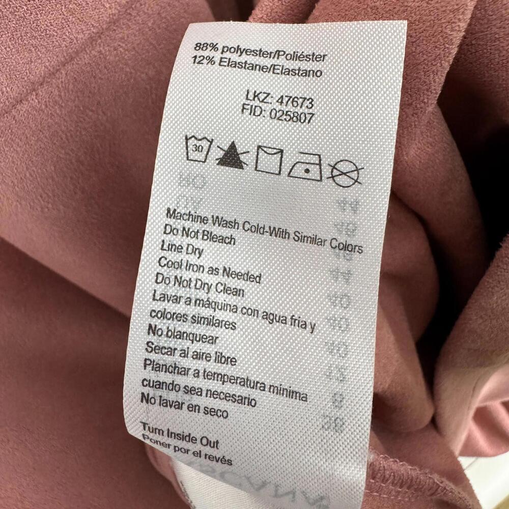 Lascana Women’s Size 6 Small Solid Pink Faux Suede Fitted Sheath Mini Dress - Picture 6 of 10
